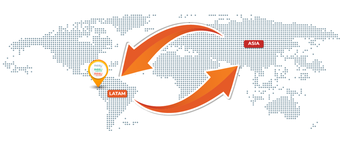 Alcance LATAM - Asia